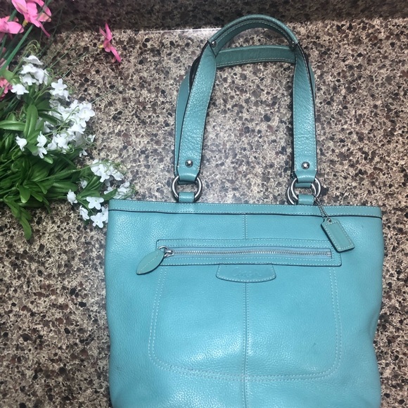 Coach Teal Purse Shoulderbag - Picture 4 of 8